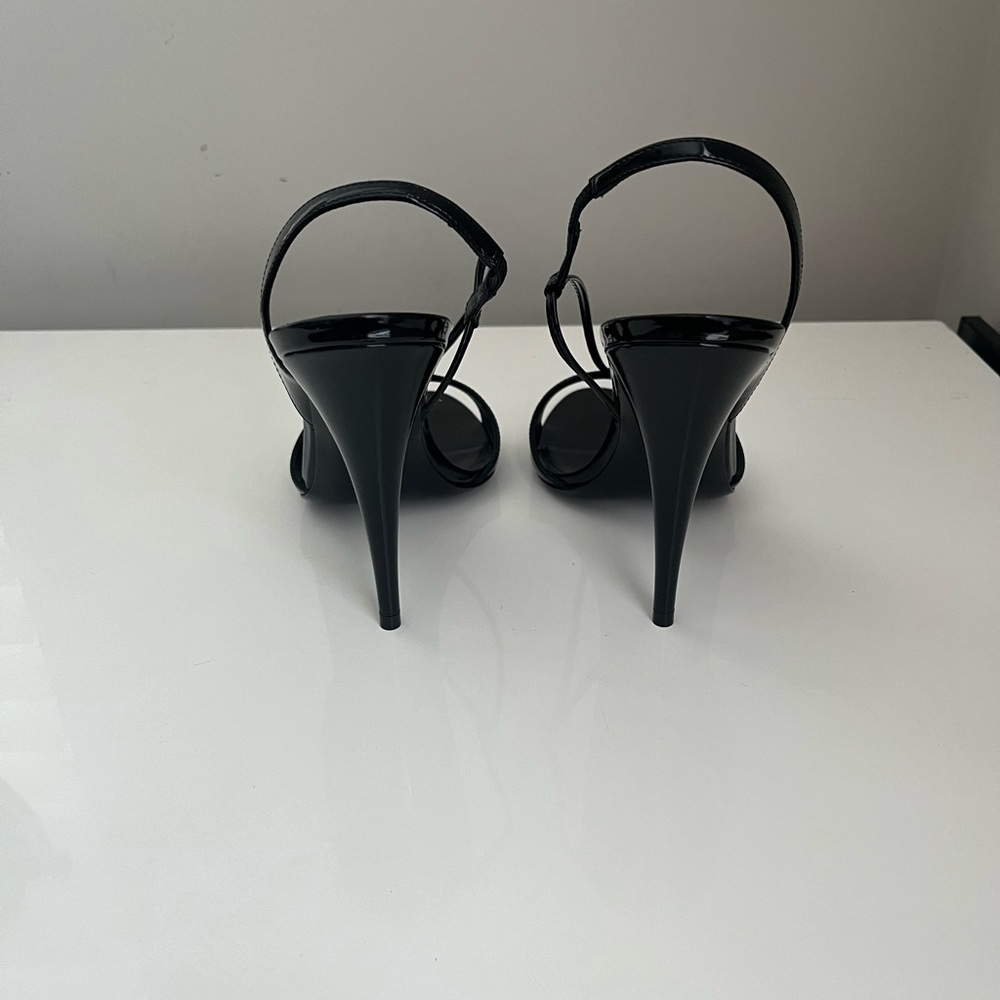 Saint Laurent Black Anouk Slingback Sandals Size 38 - Picture 3 of 7